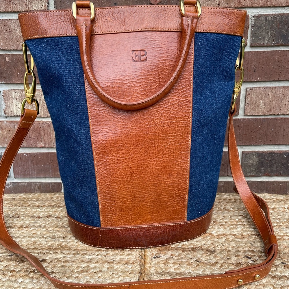 El Portal Denim and Leather handbag